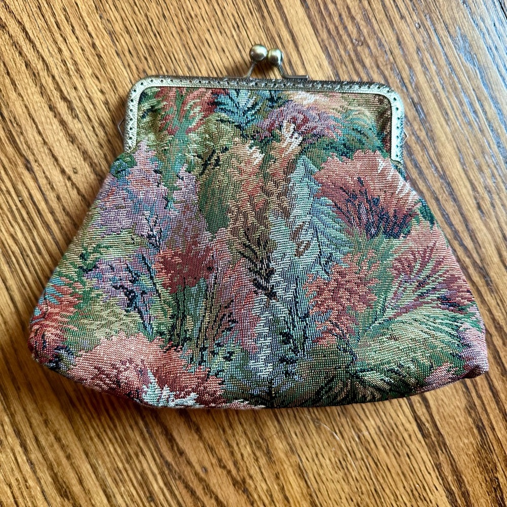 Vintage Floral Tapestry Clutch